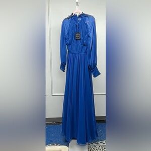 NWT Elegant Ieena Mac Duggal Long Chiffon Gown with Sleeves Dress - size 2